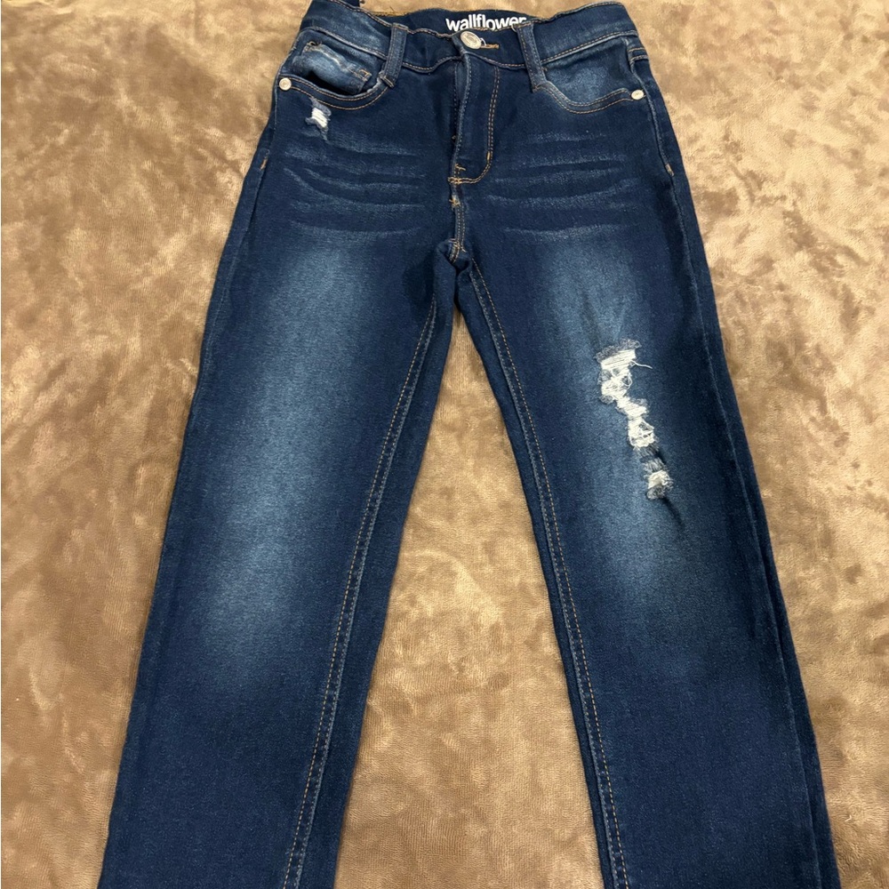 Wallflower Deep Blue Distressed Jeans